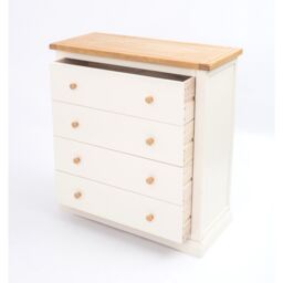 Cabinet Bits Castelli 4 Drawer Chest of Drawers Wood Knob in Off-White - thumbnail 4