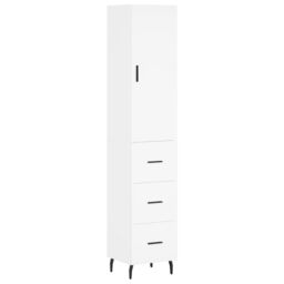 Berkfield Home Highboard White 34.5x34x180 cm Engineered Wood - thumbnail 2