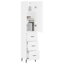 Berkfield Home Highboard White 34.5x34x180 cm Engineered Wood - thumbnail 3