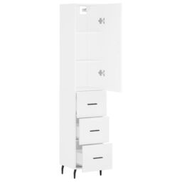 Berkfield Home Highboard White 34.5x34x180 cm Engineered Wood - thumbnail 4
