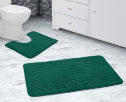 Velosso Greek Key Bathmat Set - Antislip in Emerald - thumbnail 3