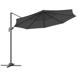 OUTSUNNY 3 x 3(m) Cantilever Parasol with Cross Base, Garden Umbrella in Black - thumbnail 2