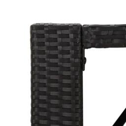 Berkfield Home Bar Table with Glass Top Black 145x80x110 cm Poly Rattan - Size: 145 x 80 x 110 cm - thumbnail 5