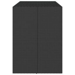 Berkfield Home Bar Table with Glass Top Black 145x80x110 cm Poly Rattan - Size: 145 x 80 x 110 cm - thumbnail 4
