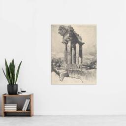 "Artery8 Joseph Pennell The Columns of Castor & Pollux Wall Art Print in Grey - Size: W12"" x H16""" - thumbnail 4