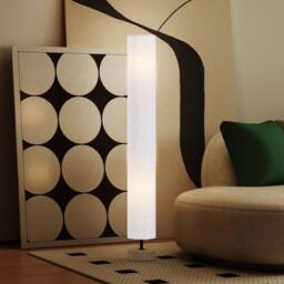 EONLION Tall Floor Lamp Lighting With Fabric Shade for Bedroom in White - thumbnail 5