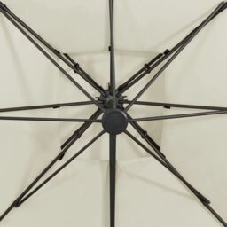 Berkfield Home Cantilever Garden Parasol with Double Top 300x300 cm Sand in White - thumbnail 8
