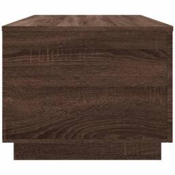 Berkfield Home Modern Coffee Table with LED Lights Brown Oak 90x50x40 cm - Size: 90 x 50 x 40 cm - thumbnail 8