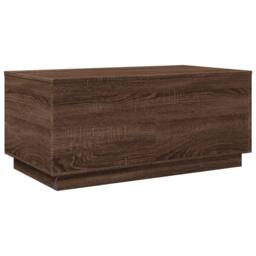 Berkfield Home Modern Coffee Table with LED Lights Brown Oak 90x50x40 cm - Size: 90 x 50 x 40 cm - thumbnail 9