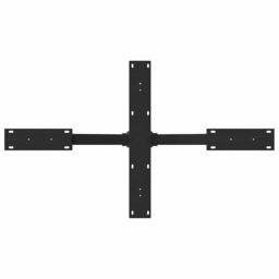 Berkfield Home Coffee Table Leg Spider Shape Black 98x58x(42-43) cm Steel - thumbnail 5