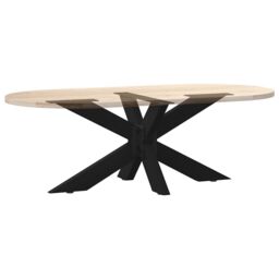 Berkfield Home Coffee Table Leg Spider Shape Black 98x58x(42-43) cm Steel - thumbnail 6