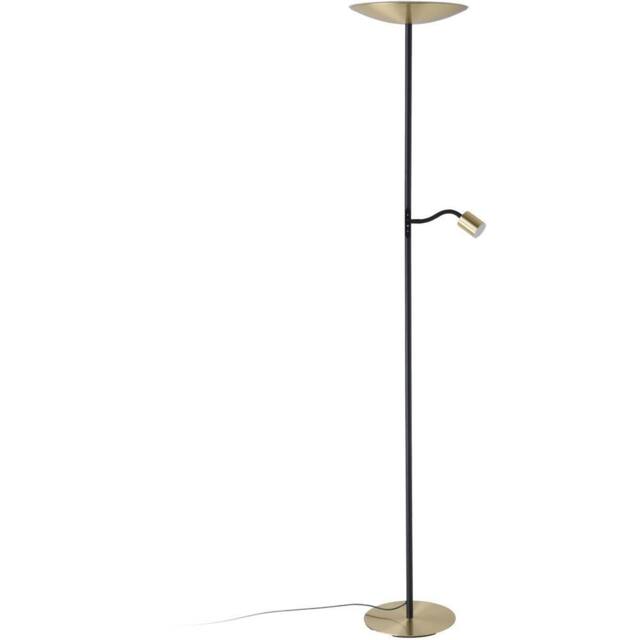 Loops Stylish Brushed Brass & Black LED Floor Lamp for Indoor Space - image 1
