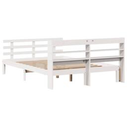 Berkfield Home Bed Frame with Headboard without Mattress White 135x190 cm Double - thumbnail 8
