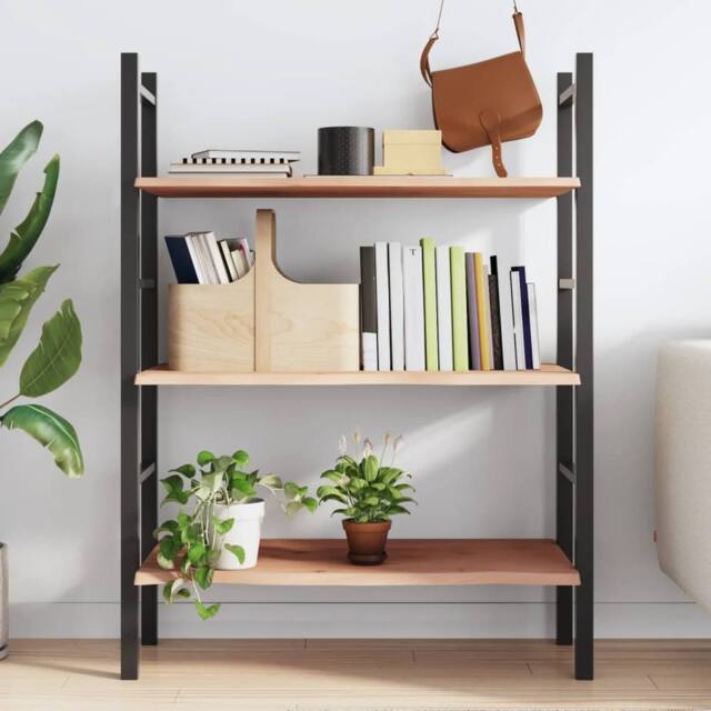 Berkfield Home Wall Shelf 100x50x2 cm Untreated Solid Wood Oak in Light Tan - Size: 100 x 50 x 2 cm - image 1