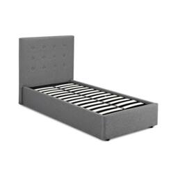 Lemon Pavilion Furniture Lucca 3.0 Single Bed Frame - Linen Fabric - L208xW109xH113 cm - Grey