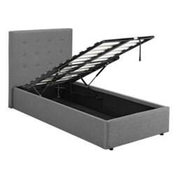 Lemon Pavilion Furniture Lucca 3.0 Single Bed Frame - Linen Fabric - L208xW109xH113 cm - Grey - thumbnail 2