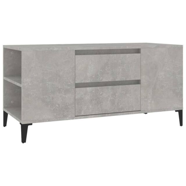 Berkfield Home TV Cabinet Concrete Grey 102x44.5x50 cm Engineered Wood - image 1