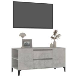 Berkfield Home TV Cabinet Concrete Grey 102x44.5x50 cm Engineered Wood - thumbnail 4