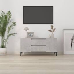 Berkfield Home TV Cabinet Concrete Grey 102x44.5x50 cm Engineered Wood - thumbnail 3