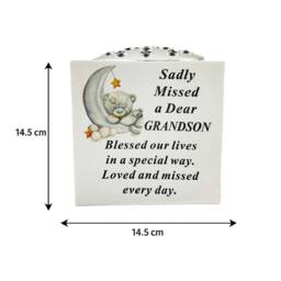 David Fischhoff Memorial Grave Bear On A Moon Rose Bowl - Grandson in White - thumbnail 3