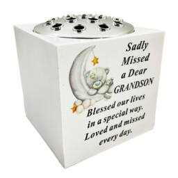 David Fischhoff Memorial Grave Bear On A Moon Rose Bowl - Grandson in White - thumbnail 1