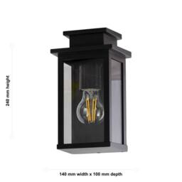 First Choice Lighting Set of 2 Cotswold - Black Traditional Flush Outdoor Wall Lights - thumbnail 7