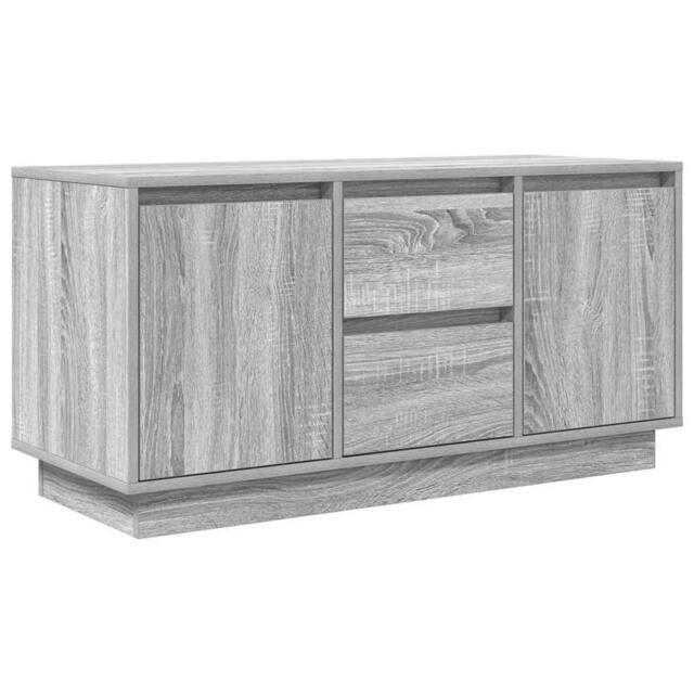 Berkfield Home TV Cabinet with LED Lights Grey Sonoma 100x41x50 cm - Size: 100 x 41 x 50 cm - image 1