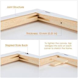 SPETLEK 6 Pack Canvas Set-White Painting for Acrylic, Oil & Watercolor Artist in White - thumbnail 3