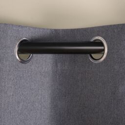 OHS Woven Texture Pair of Eyelet Curtains Ready Made Blackout in Charcoal - Size: 229 cm width x 229 cm drop - thumbnail 4
