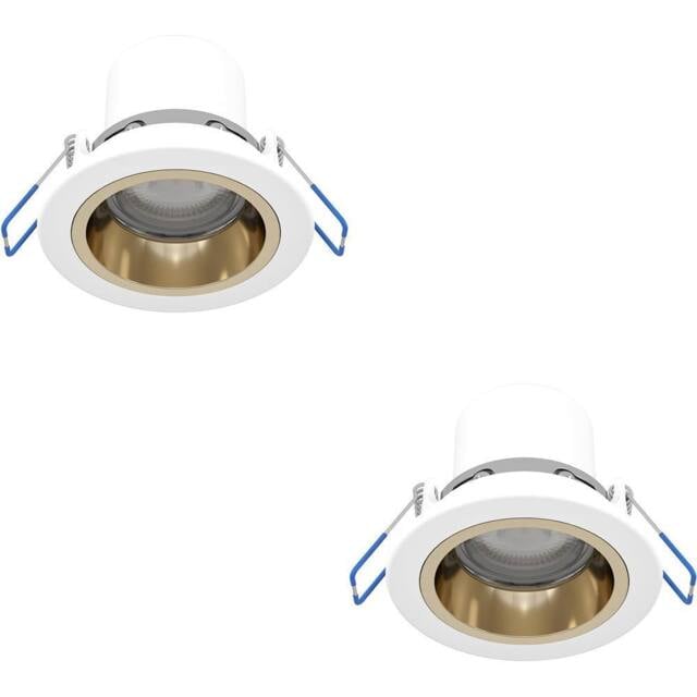 Loops 2 PACK Elegant White & Gold Indoor Ceiling Spotlight - Stylish Home - image 1
