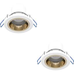 Loops 2 PACK Elegant White & Gold Indoor Ceiling Spotlight - Stylish Home