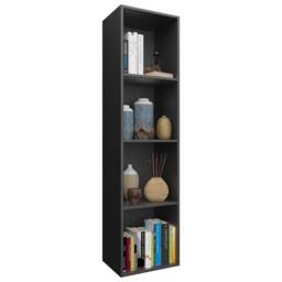 Berkfield Home Book Cabinet/TV Cabinet Black 36x30x143 cm Engineered Wood - Size: 36 x 30 x 143 cm - thumbnail 3