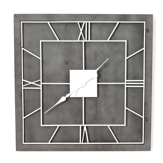 Love Lace Williston Grey Square Wall Clock in Silver - image 1