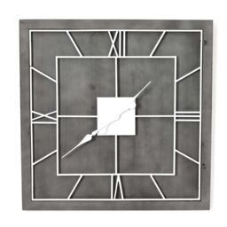 Love Lace Williston Grey Square Wall Clock in Silver - thumbnail 1