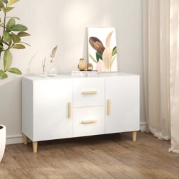 Berkfield Home Sideboard White 100x36x60 cm Engineered Wood - Size: 100 x 36 x 60 cm - thumbnail 1
