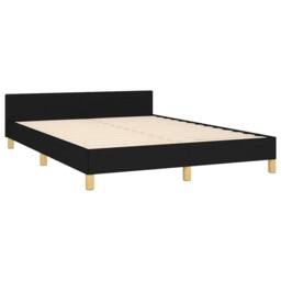 Berkfield Home Bed Frame with Headboard Black 180x200cm Super King Fabric - thumbnail 4