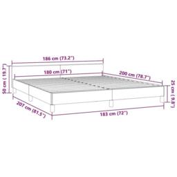 Berkfield Home Bed Frame with Headboard Black 180x200cm Super King Fabric - thumbnail 9