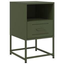 Berkfield Home Bedside Cabinet Olive Green 36x39x60.5 cm Steel - thumbnail 2