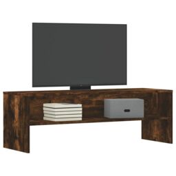 Berkfield Home TV Cabinet Smoked Oak 120x40x40 cm Engineered Wood in Brown - Size: 120 x 40 x 40 cm - thumbnail 3
