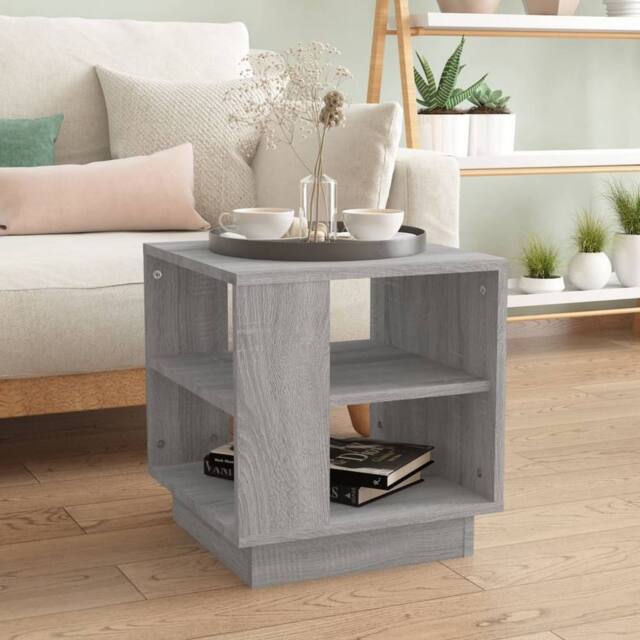 Berkfield Home Coffee Table Grey Sonoma 40x40x43 cm Engineered Wood - Size: 40 x 40 x 43 cm - image 1