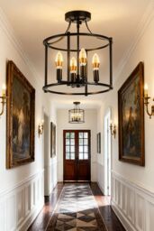 Living and Home Black Cage Metal Ceiling Light - thumbnail 1