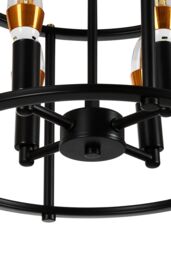 Living and Home Black Cage Metal Ceiling Light - thumbnail 6
