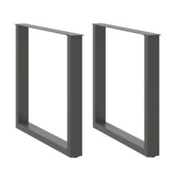 Berkfield Home Coffee Table Legs U-Shaped 2 pcs Anthracite 90x(72-73) cm Steel in Charcoal - thumbnail 1