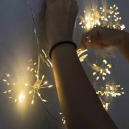 EONLION LED Solar Powered Outdoor Fairy Lights in White - Size: 100 cm - thumbnail 4