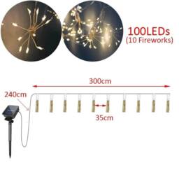 EONLION LED Solar Powered Outdoor Fairy Lights in White - Size: 100 cm - thumbnail 2