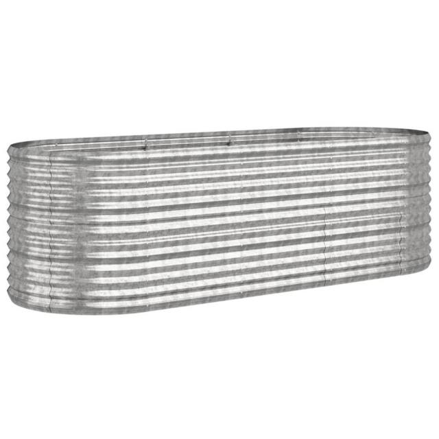 Berkfield Home Garden Raised Bed Powder-coated Steel 224x80x68 cm Silver - Size: 224 x 80 x 68 cm - image 1