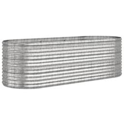 Berkfield Home Garden Raised Bed Powder-coated Steel 224x80x68 cm Silver - Size: 224 x 80 x 68 cm - thumbnail 1