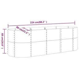 Berkfield Home Garden Raised Bed Powder-coated Steel 224x80x68 cm Silver - Size: 224 x 80 x 68 cm - thumbnail 6