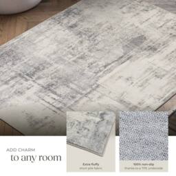 tectake Washable Rug Nadira 160 X 230 Cm - Beige/Grey in Beige - Size: 160 cm x 230 cm - thumbnail 4
