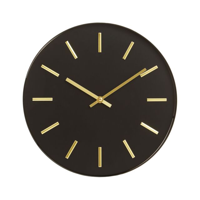 Orsina Black & Gold Wall Clock, Stylish Clock For Livingroom Wall, Functional Kitchen Clock, Versatile Big Clock - image 1